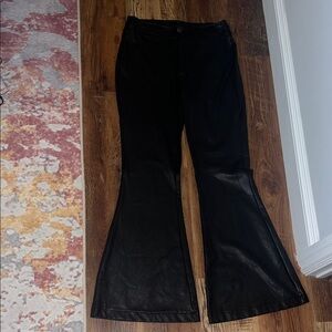 Black Flared pleather Pants